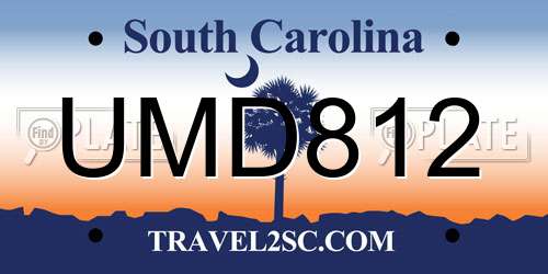 UMD812 South Carolina License Plate