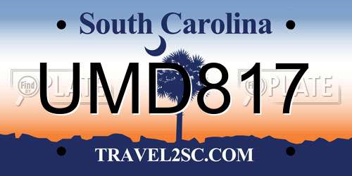 UMD817 South Carolina License Plate