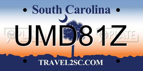 UMD81Z South Carolina License Plate