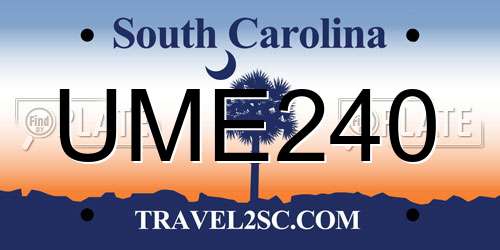 UME240 South Carolina License Plate