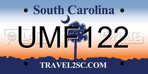 UMF122 South Carolina License Plate
