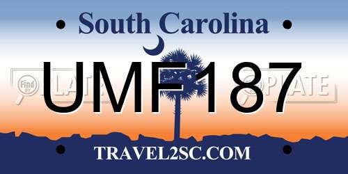 UMF187 South Carolina License Plate