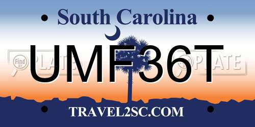 UMF36T South Carolina License Plate
