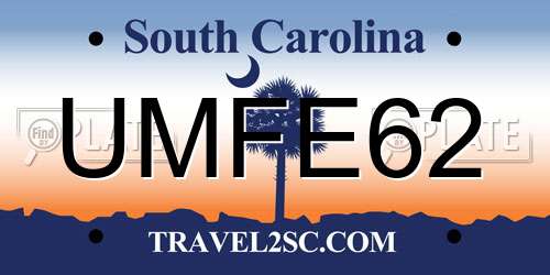 UMFE62 South Carolina License Plate