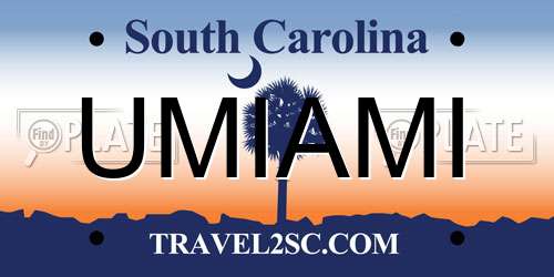 UMIAMI South Carolina License Plate