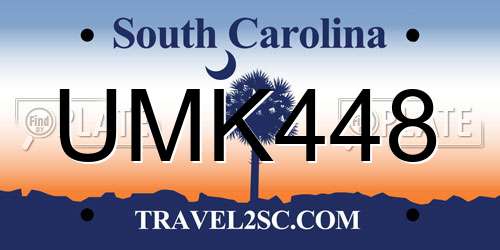 UMK448 South Carolina License Plate