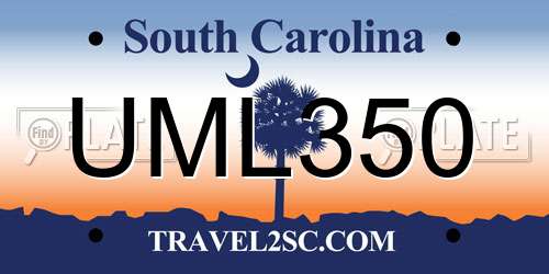 UML350 South Carolina License Plate