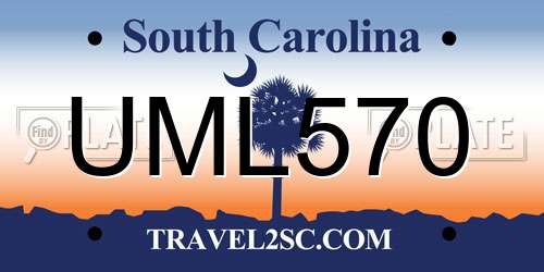 UML570 South Carolina License Plate