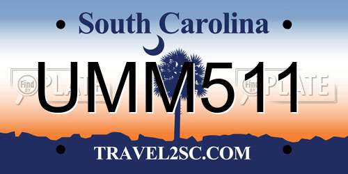 UMM511 South Carolina License Plate