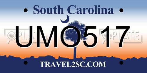 UMO517 South Carolina License Plate