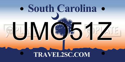 UMO51Z South Carolina License Plate