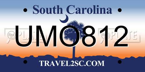 UMO812 South Carolina License Plate