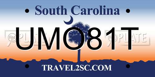 UMO81T South Carolina License Plate