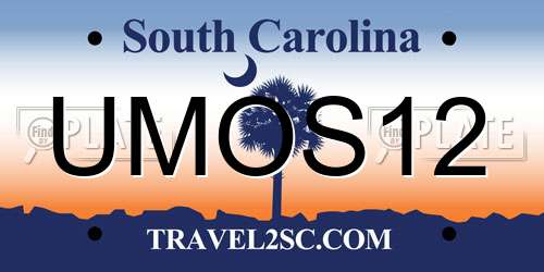 UMOS12 South Carolina License Plate
