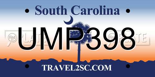 UMP398 South Carolina License Plate