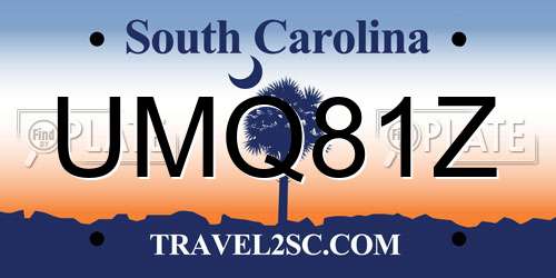 UMQ81Z South Carolina License Plate