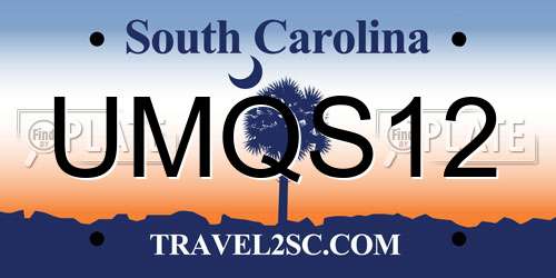 UMQS12 South Carolina License Plate