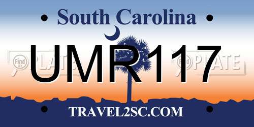 UMR117 South Carolina License Plate