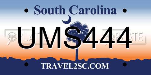 UMS444 South Carolina License Plate