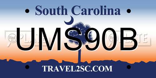UMS90B South Carolina License Plate