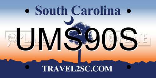 UMS90S South Carolina License Plate