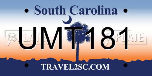 UMT181 South Carolina License Plate