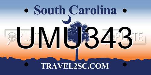 UMU343 South Carolina License Plate