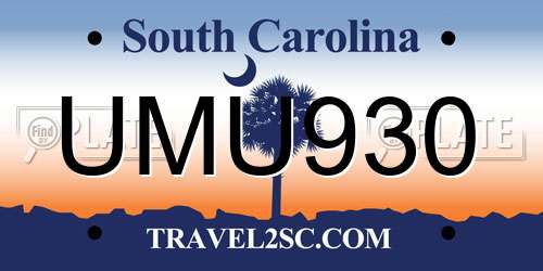UMU930 South Carolina License Plate