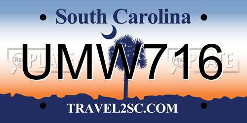 UMW716 South Carolina License Plate