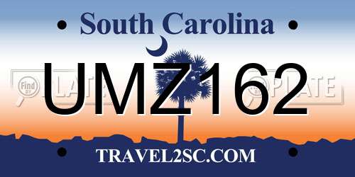 UMZ162 South Carolina License Plate