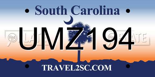 UMZ194 South Carolina License Plate