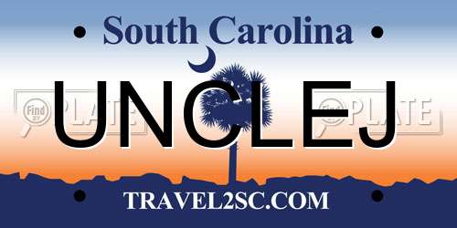 UNCLEJ South Carolina License Plate
