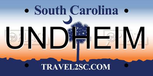 UNDHEIM South Carolina License Plate