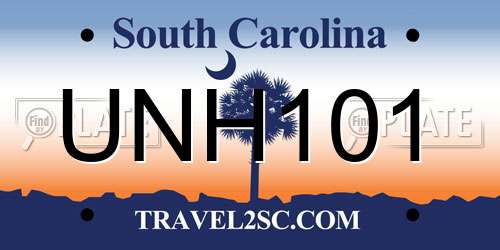UNH101 South Carolina License Plate