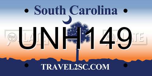 UNH149 South Carolina License Plate