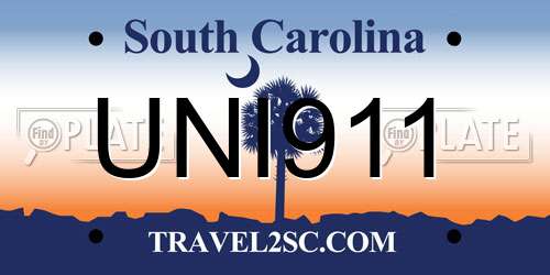 UNI911 South Carolina License Plate
