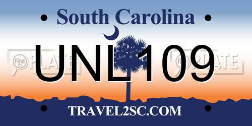 UNL109 South Carolina License Plate