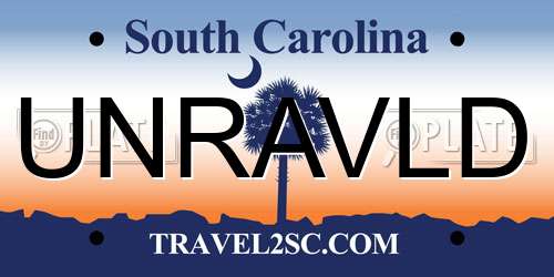 UNRAVLD South Carolina License Plate