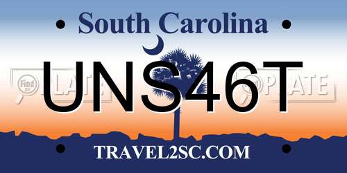 UNS46T South Carolina License Plate