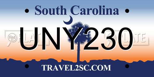 UNY230 South Carolina License Plate