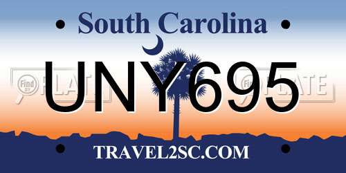 UNY695 South Carolina License Plate