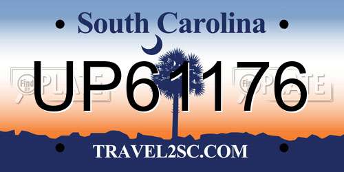 UP61176 South Carolina License Plate