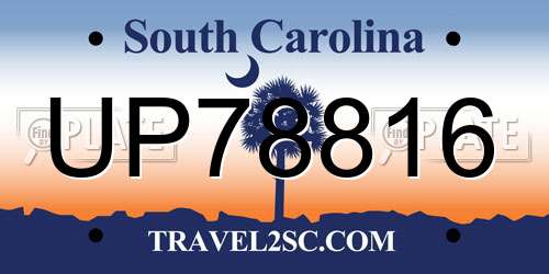 UP78816 South Carolina License Plate