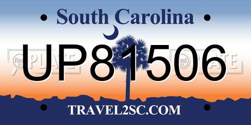 UP81506 South Carolina License Plate