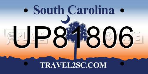 UP81806 South Carolina License Plate
