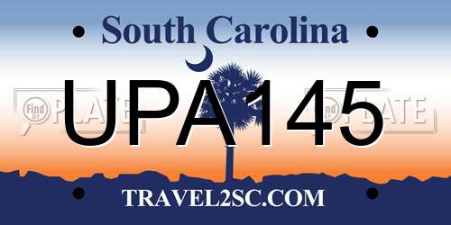 UPA145 South Carolina License Plate
