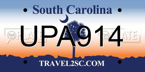 UPA914 South Carolina License Plate