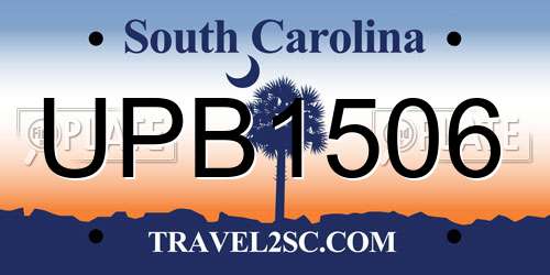 UPB1506 South Carolina License Plate