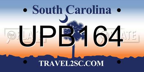 UPB164 South Carolina License Plate