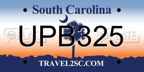 UPB325 South Carolina License Plate